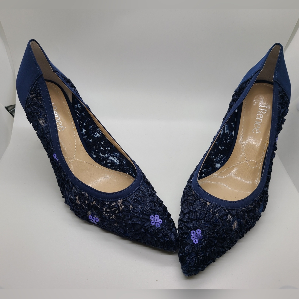 J. Renee Camallia Heel, Navy, Size 10